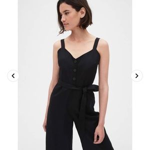 GAP Linen Button Front Jumpsuit